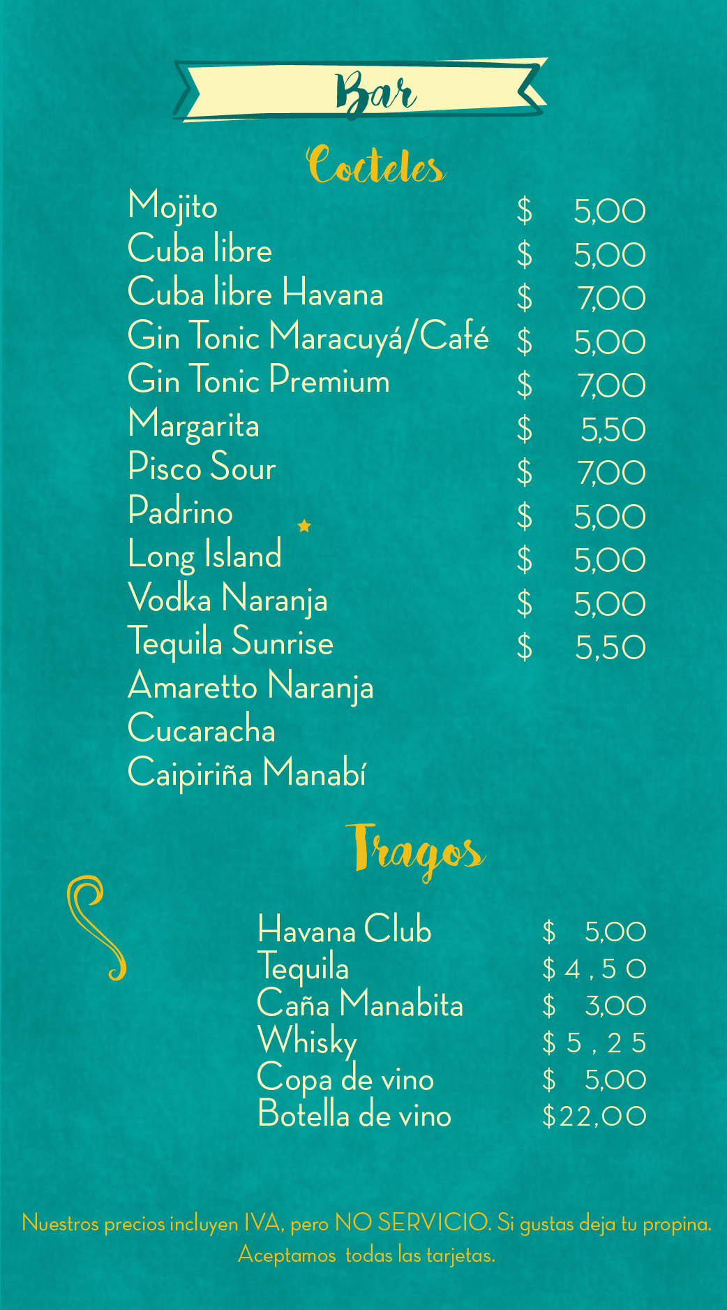 El Cafecito | Cafeteria Menu